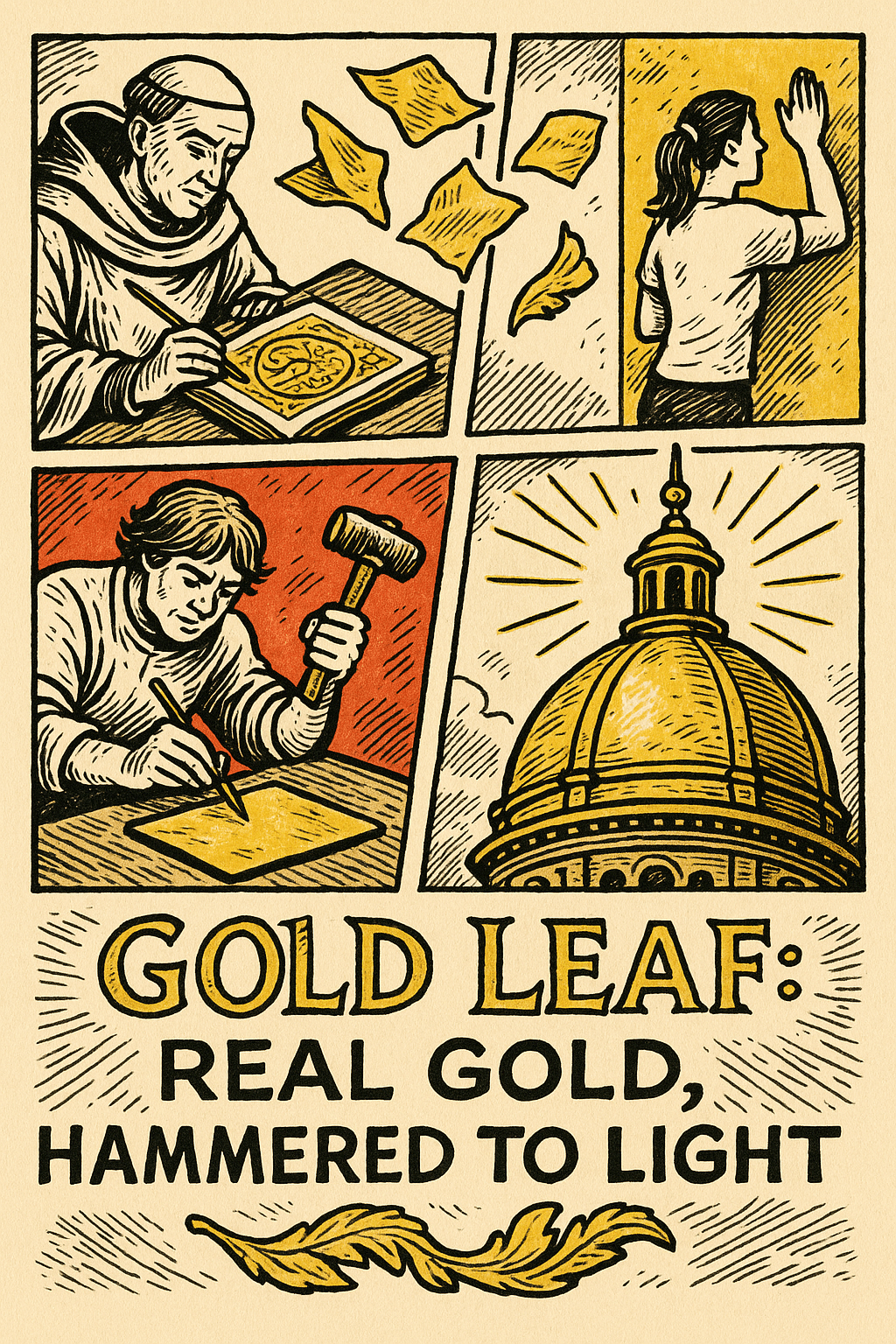 Gold leaf light